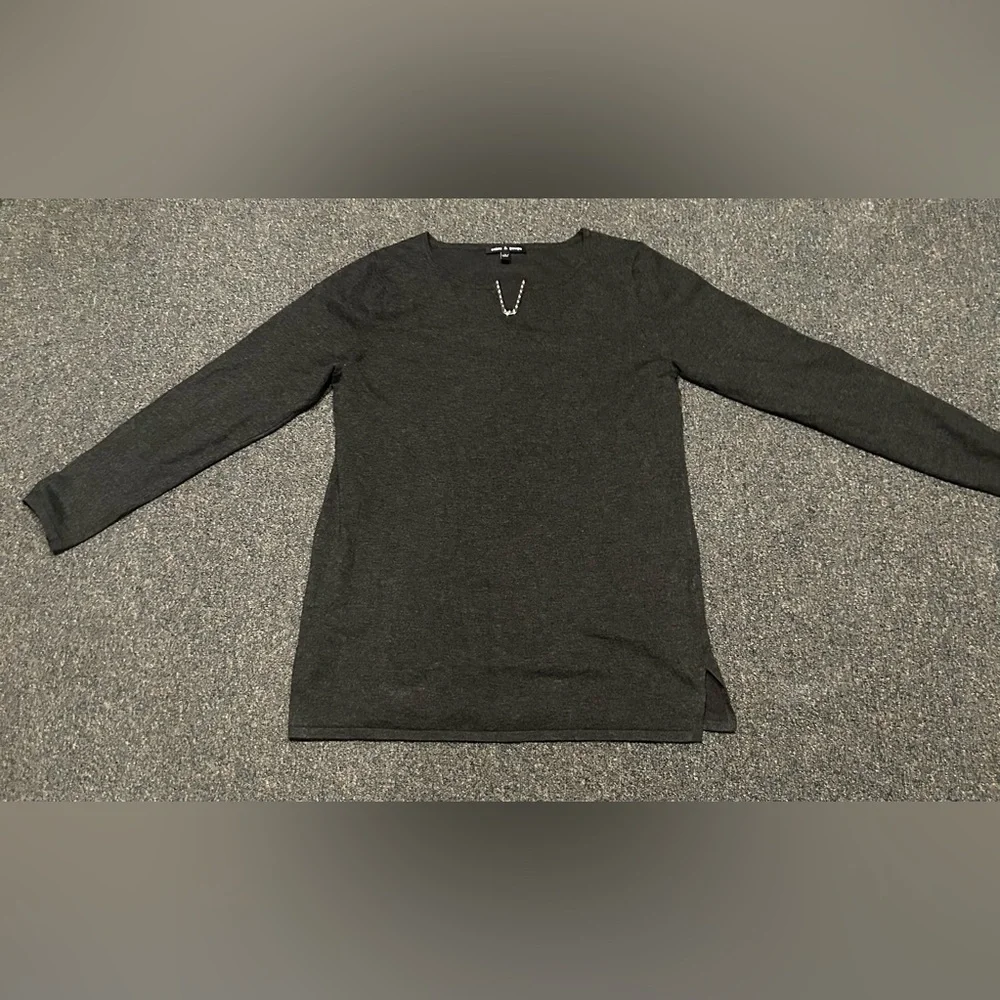 Cable & Gauge Charcoal Embellished Top - Picture 1 of 6
